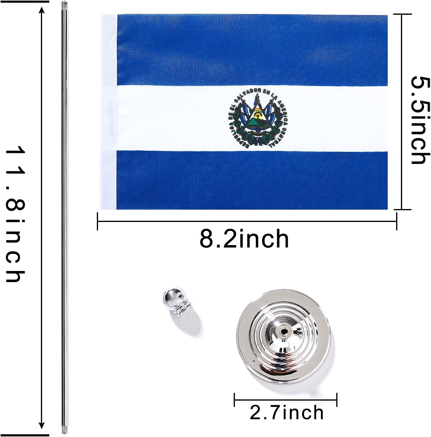 ZXvZYT 2 Pack Salvador flag Salvadorans Table Flag Small Mini El Salvador Desk Flags With Stand Base,International Festival Events Celebration Decorate,Home office Decorations image 2