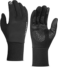 Vista Winterhandschuhe Herren Touchscreen Schwarz Touchscreen Sporthandschuhe Winter Fahrradhandschuhe Herren Wasserdichte Rutschfeste Handschuhe für Radsportübungen Sport Rennski