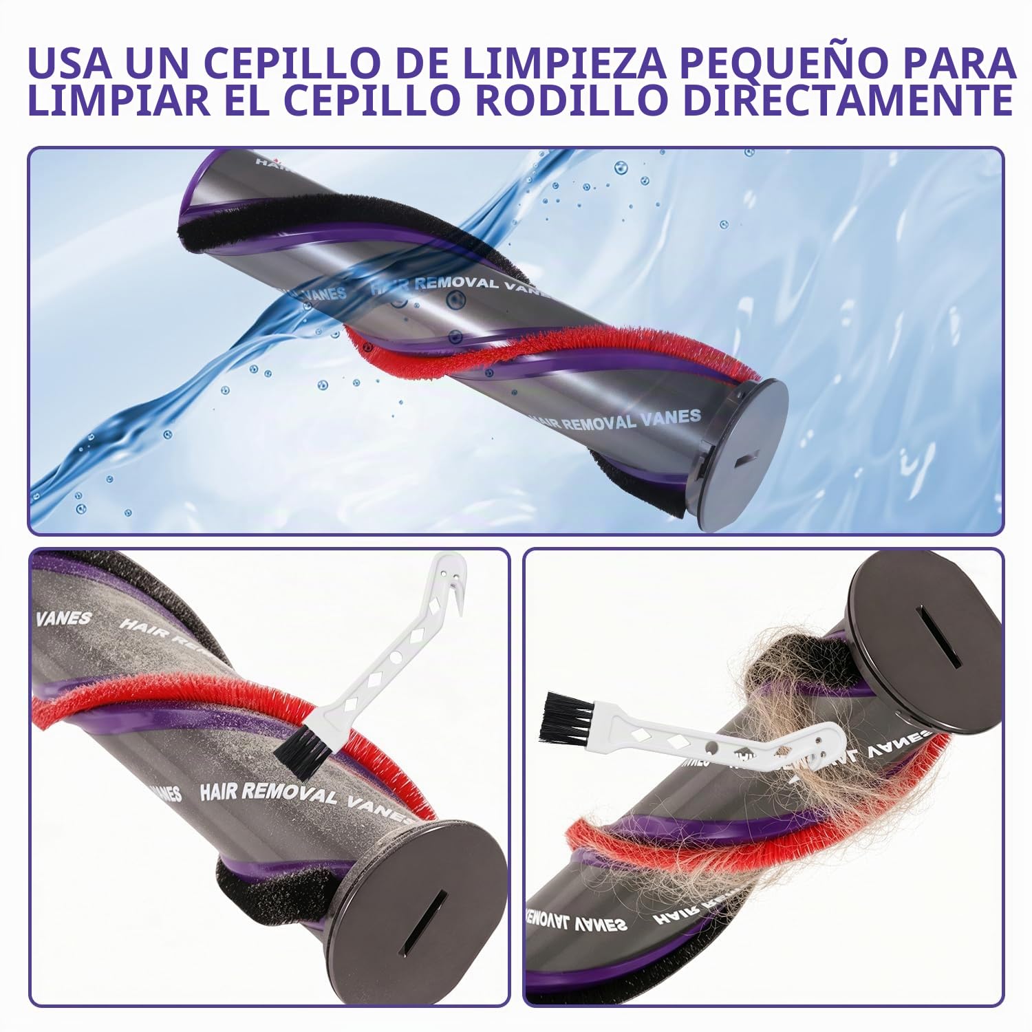 Cepillo para Dyson V7 V8 V10 V11 V15 Gen 5,Cabezal de Turbina High Torque | Cabezal de Cepillo para Alfombras de Pelo Corto y Suelos Duros