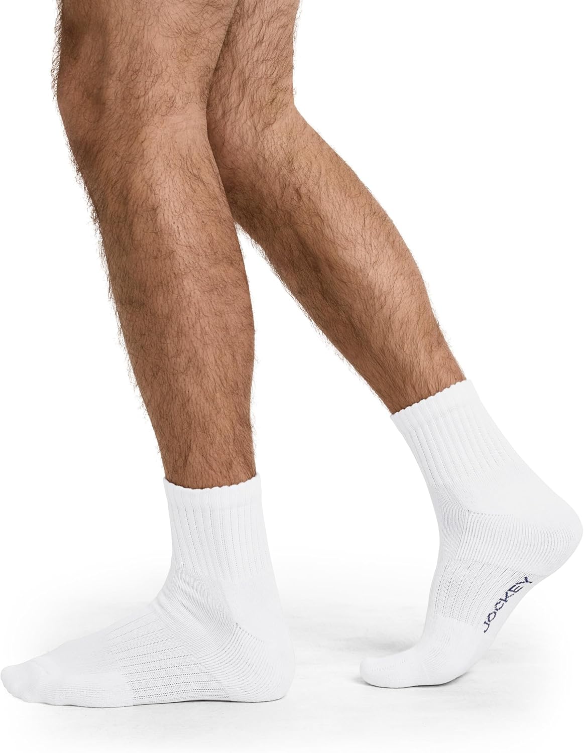 Jockey Men's Socks Men's Everyday Cotton Blend Quarter Sock - 8 Pack, White, 12-15