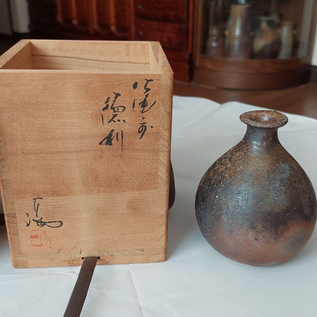 Bizen Ware Tokuri Isesaki Mansaku *Wooden Box is not Included for Overseas Shipping*