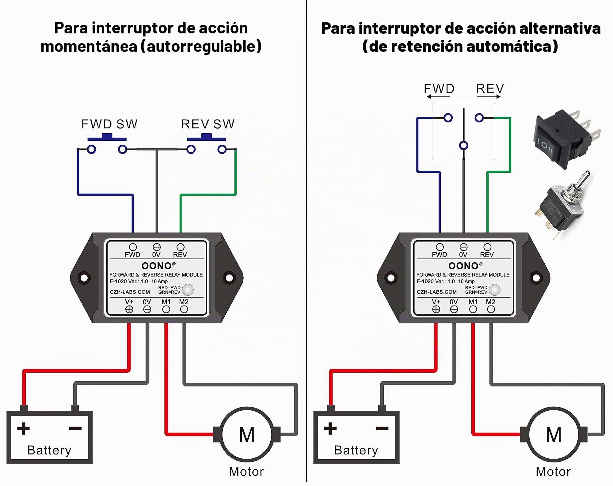 Módulo de relé delantero e inverso para motor/actuador lineal, módulo de relé de marcha atrás (DC 12V)