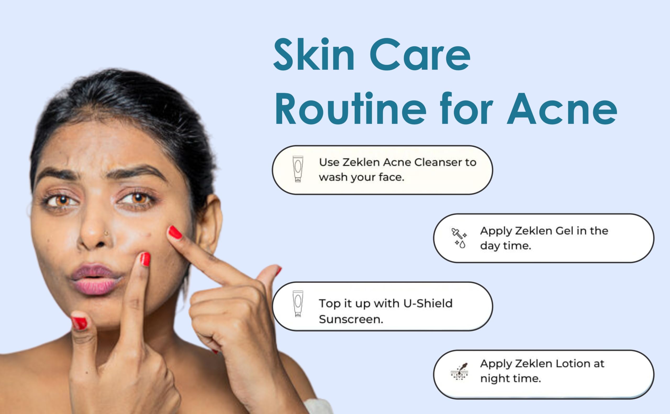 Buy Zeklen Acne Gel – For Day Time use for all ages – 20ml Online