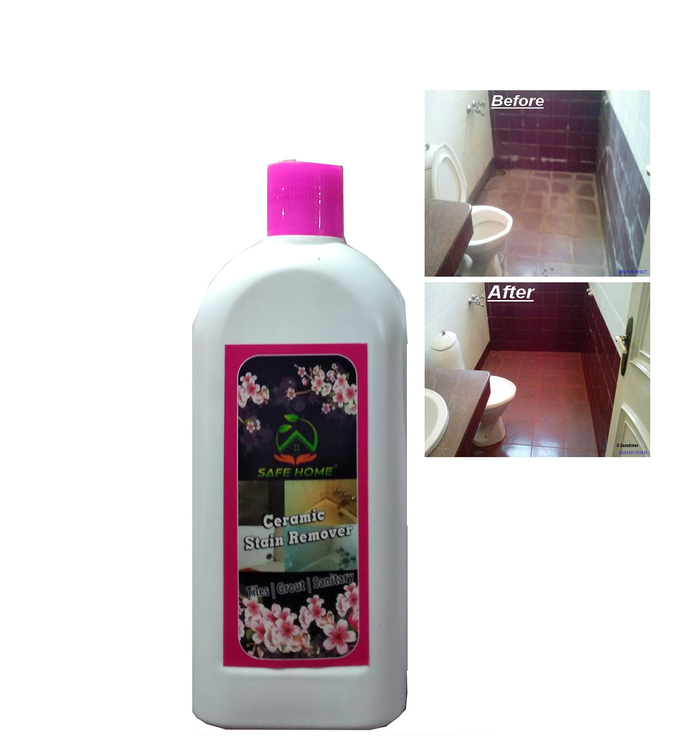 Soljardin Safehome Ceramic Stain Remover Bathroom and Toilet Tiles Salt stain Cleaner De-Scaler Hard Water Scale Remover (EXTRA HEAVY DUTY) 500ml (B0C337SNDW) Amazon Price History, Amazon Price Tracker