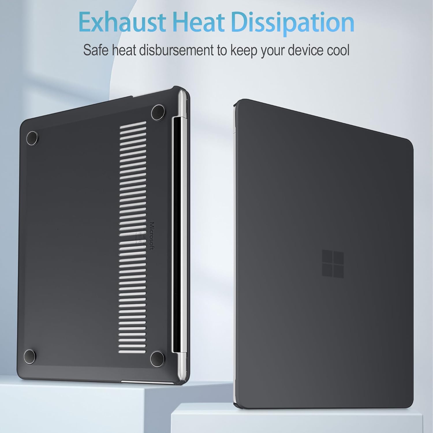 Mektron Matte Case for 13.8" Microsoft Surface Laptop 7 2024 Surface Laptop 13.8 Inch Cover Fits Model 2036, Keyboard Cover +Screen Protector +Dust Plugs, Matte Black - Image 4