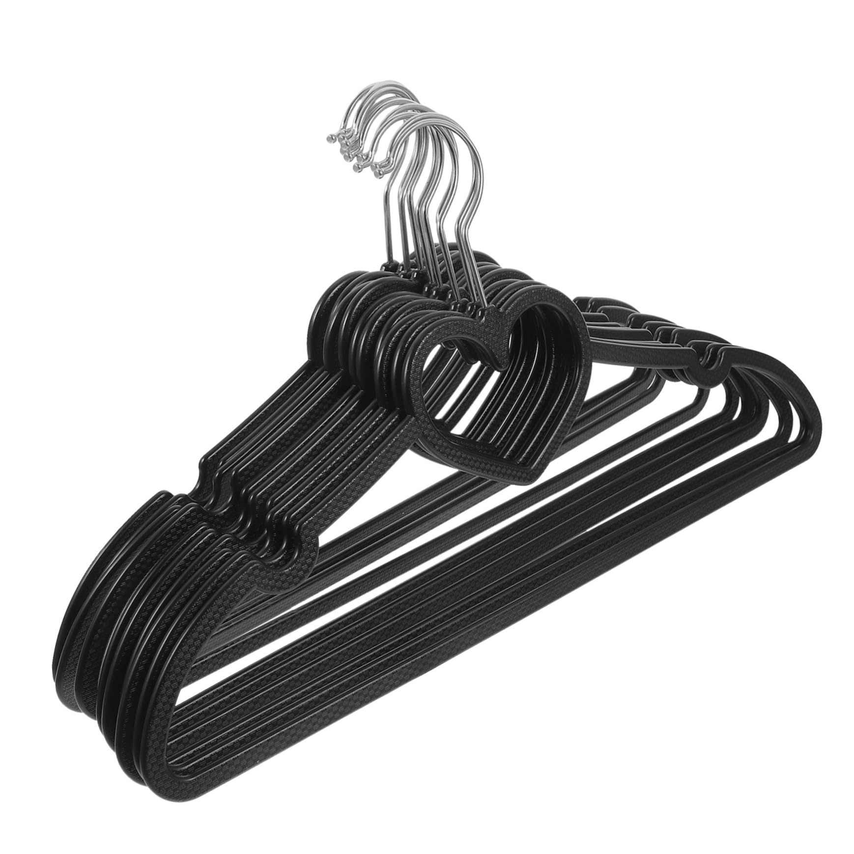 VALICLUD Grucce Antiscivolo Salvaspazio in Plastica Nera 40x23 Cm Per Abiti Pesanti e Maglioni, Set Da 10 Pezzi, Appendiabiti Per Organizzazione Armadio e Lavanderia