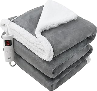 GlamHaus Heated Throw Electric Fleece Over Blanket Sofa Bed Large 160 X 130cm