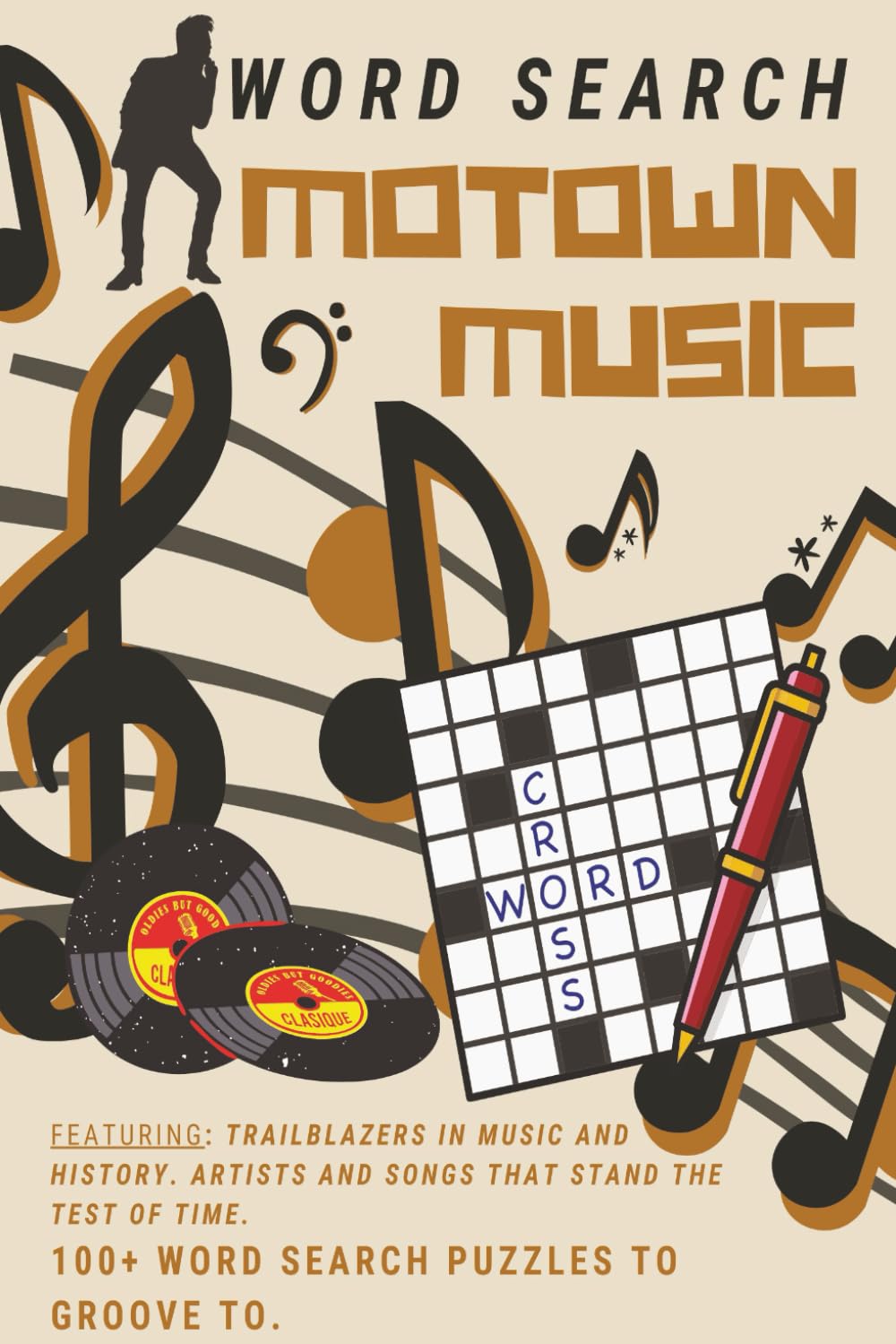Motown Word Search: Groovy Hits & Legends Puzzle Book. 6 x 9 in. Travel and Gift Size. Over 100 word search puzzles.