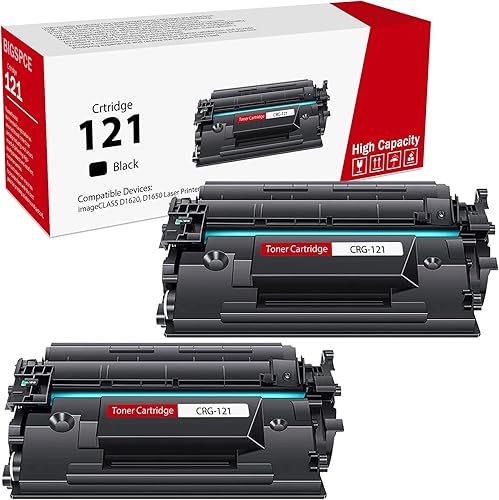 Cartucho de tóner negro 121 de alto rendimiento (paquete de 2) – Reemplazo de tóner CRG121 compatible para tóner Canon 121 para impresora imageCLASS