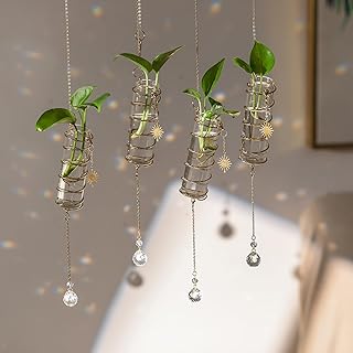Glasseam Hanging Propagation Stations with Crystal Suncatchers Glass Wal...