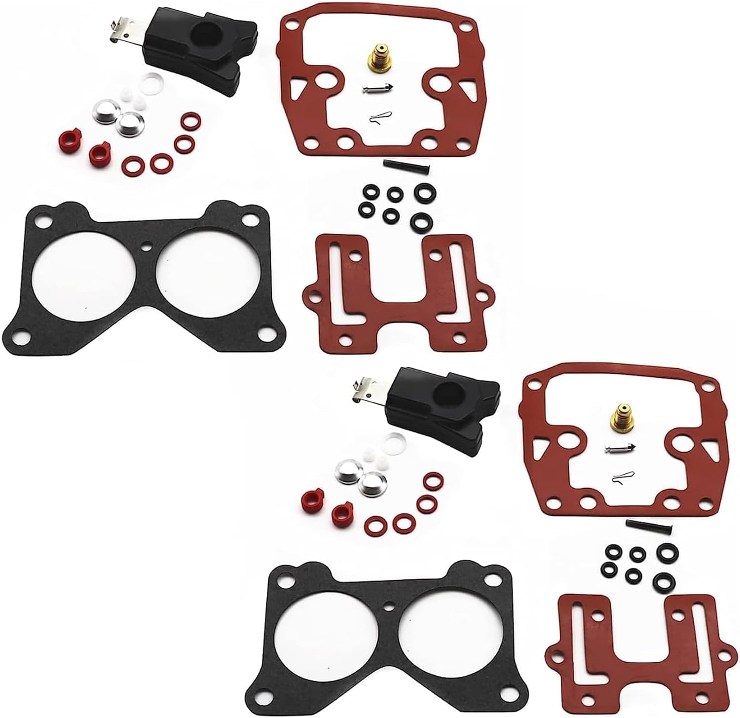 GXARTS 2 Pack Carburetor Rebuild Kit Compatible With Johnson Evinrude V4 85 88 90 100 115 125 140 HP For V6 150 155 175 185 200 235 HP