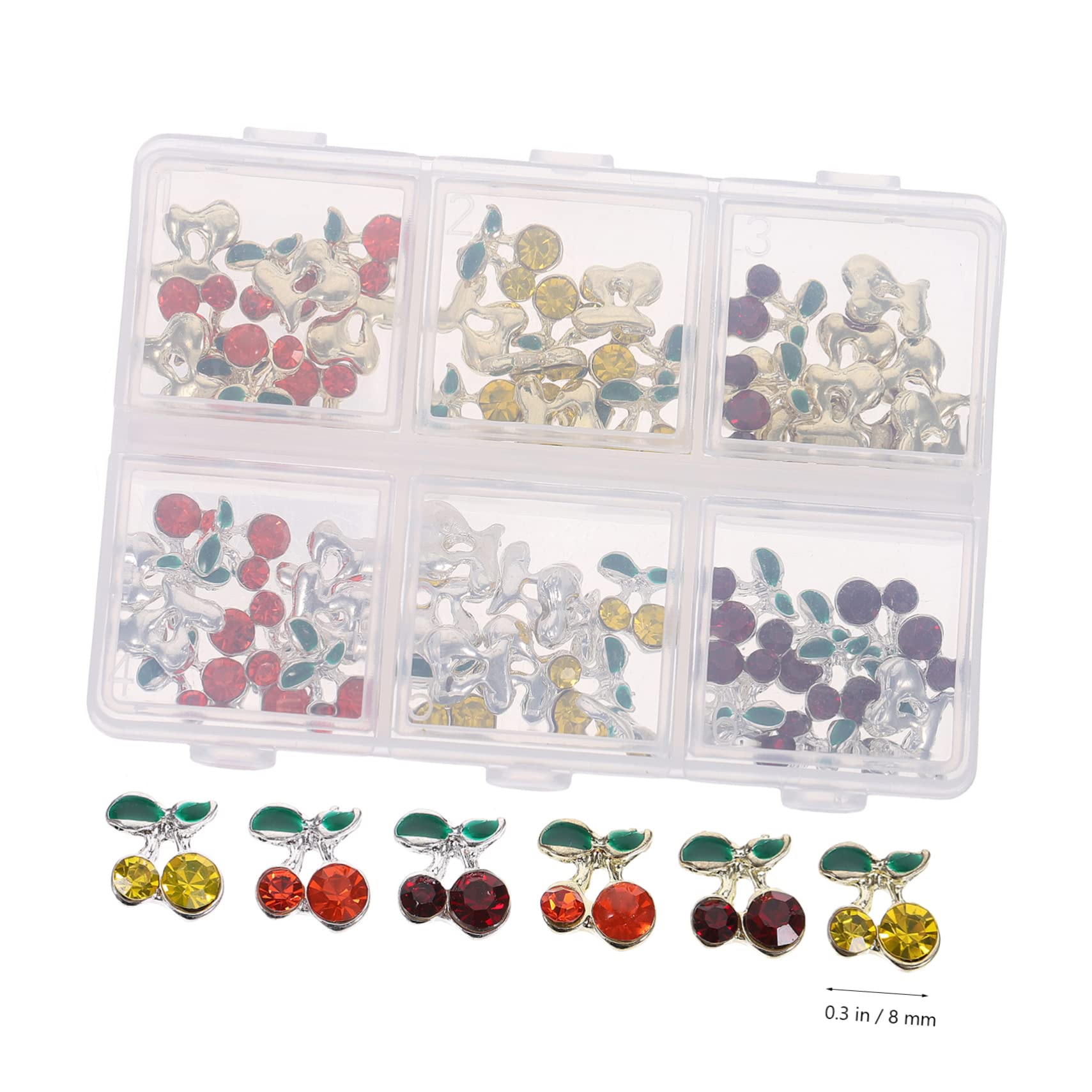 FRCOLOR 2 Set Di Ciondoli Per Unghie Gemme Di Cristallo Di Borchie Con Ciondoli Per Unghie Strass Per Unghie Gioielli Per Unghie Per Donne 60 Pezzi*2