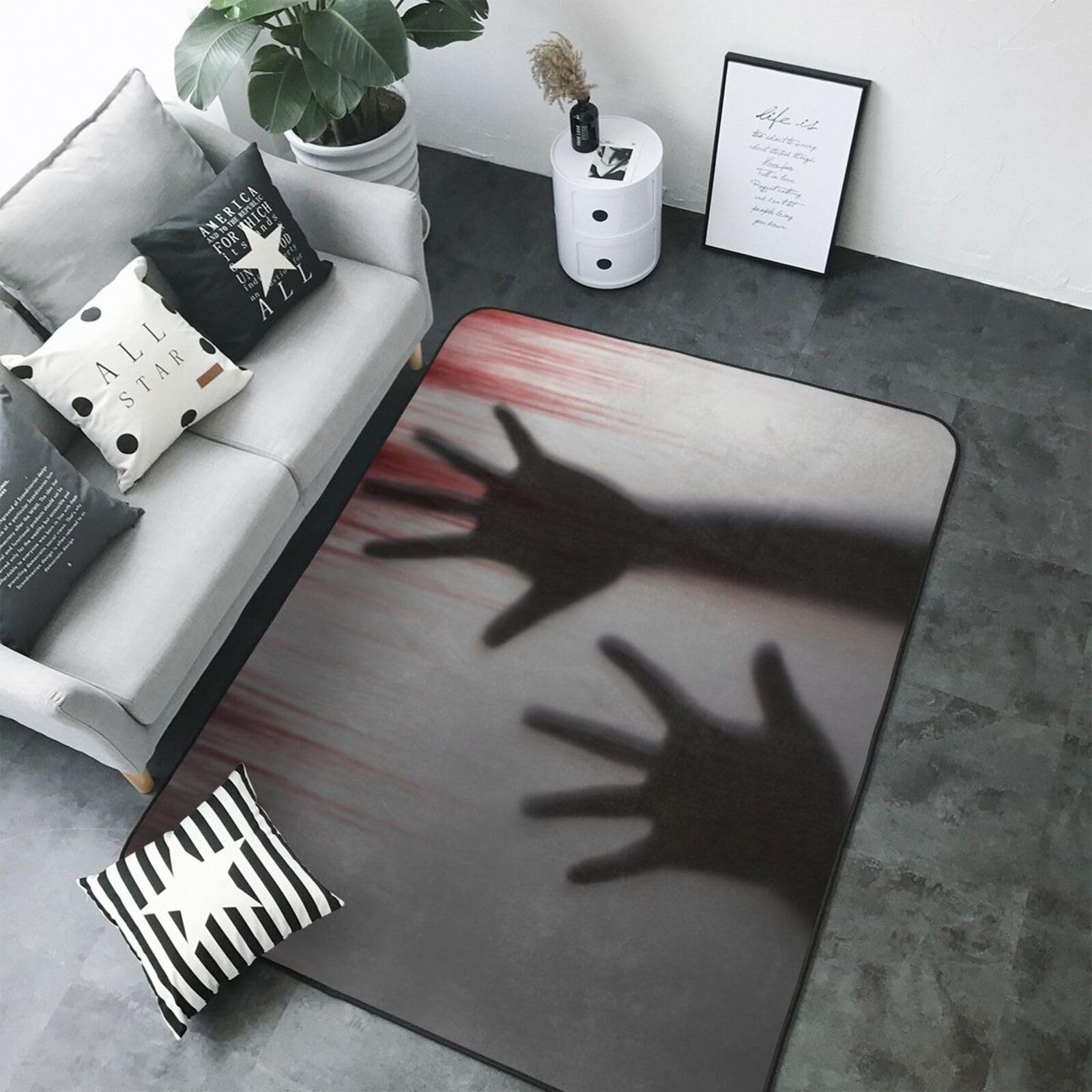 Tapis d'intérieur lavable doux ensanglanté pour salon et chambre 12,7x17,3 cm