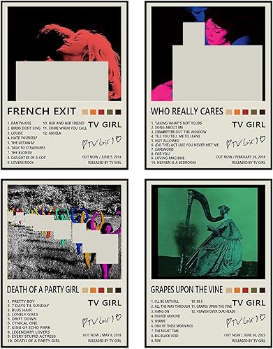 Pósteres de televisión para niña, 4 piezas, cubierta de álbum, firmado, limitado, juego de pósteres de lienzo para 4 habitaciones, regalo estético,