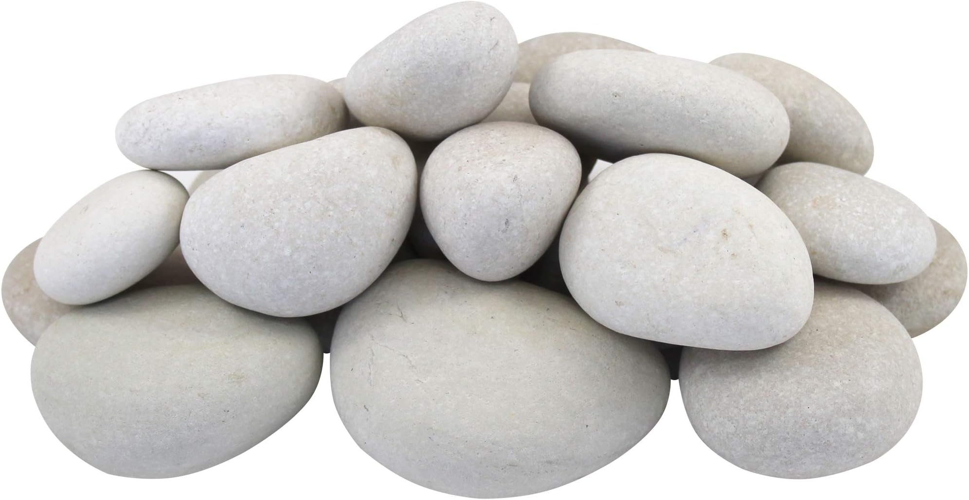 Margo Garden Products RFCBP2-2200-SS Small Caribbean Beach Pebble, White
