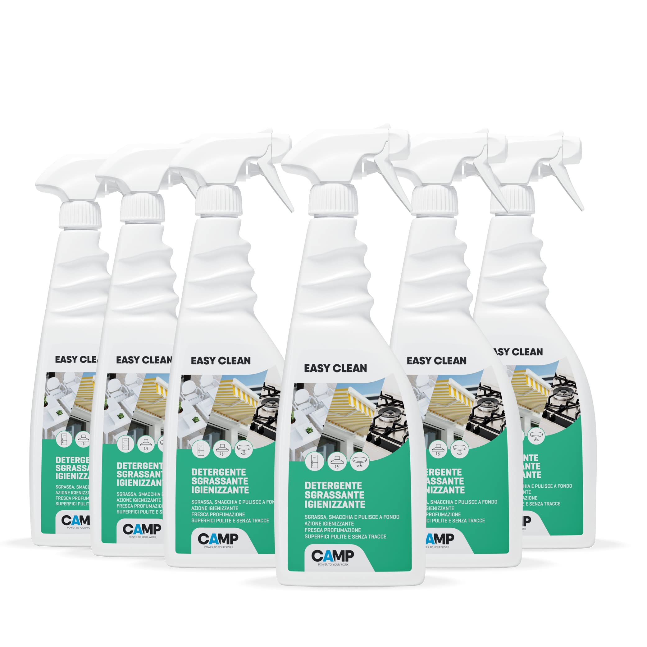 Camp EASY CLEAN, Detergente sgrassante universale, Azione igienizzante, Gradevolmente profumato, pack 6x750ml