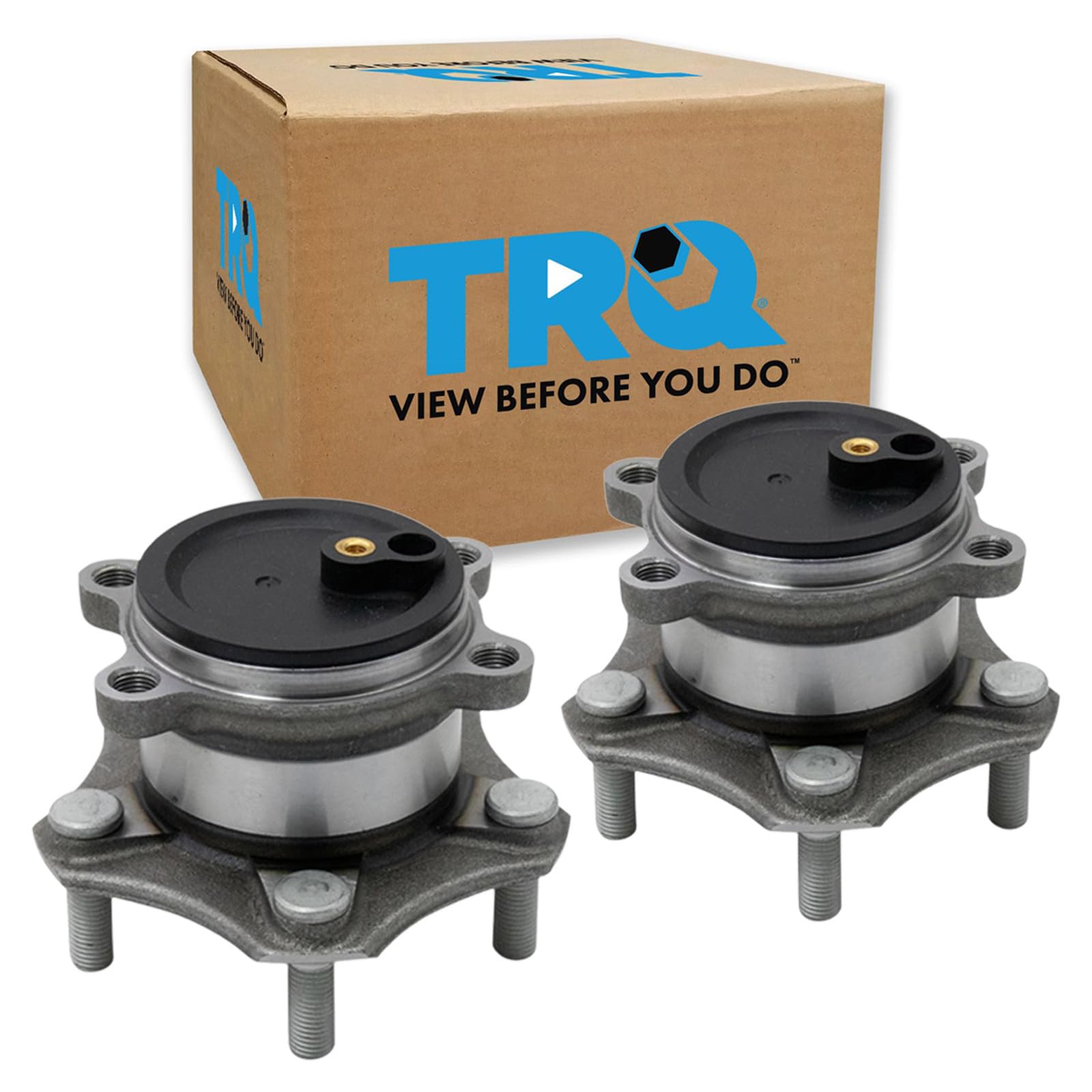 TRQ 2 Piece Rear Wheel Bearing &amp; Hub Assembly Set with ABS Sensor