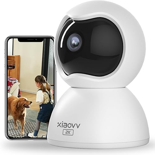 Cámara interior PTZ 2K, monitor de bebé con cámara y audio, cámara para mascotas con aplicación de teléfono para seguridad en el hogar, protección