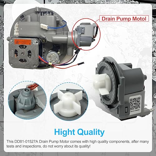 Miniatura 3 de 2025Fabricante de equipo original D.I.Accessa actualizado DD81-01527A (OEM) pieza de repuesto del motor de la bomba de drenaje para lavavajillas