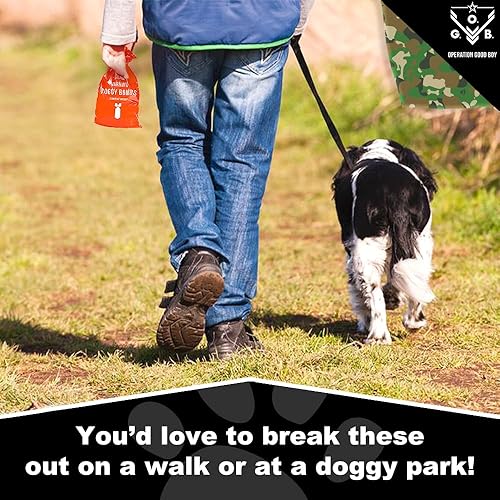 Miniatura 4 de Operation Good Boy Bolsas para excrementos de perritos, bolsas para excrementos de mascotas con temática militar para cachorros y perros, 180