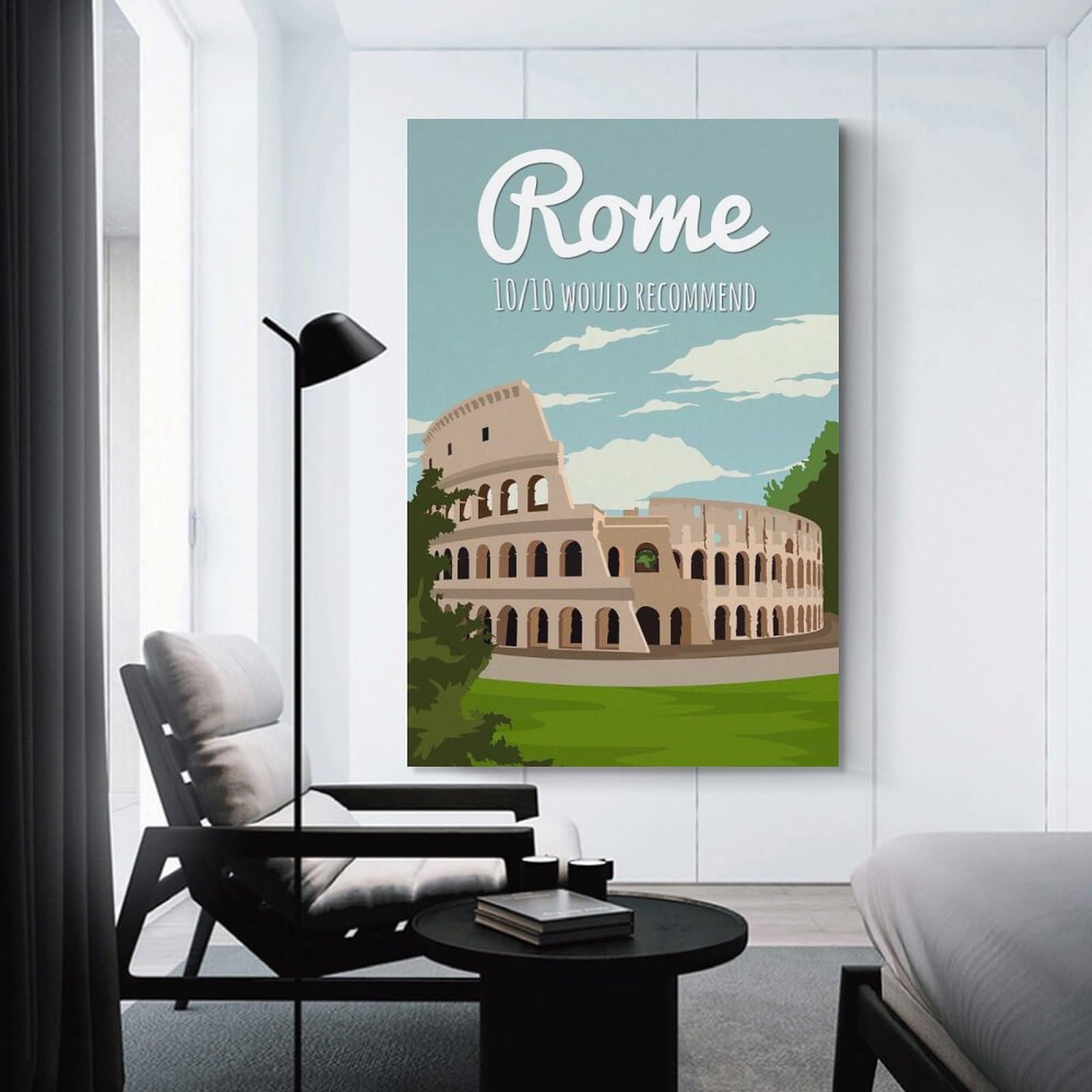 Junmoney Decorative Canvas Print Rome Colosseum Travel, 20x30inch(50x75cm), for Office, Study Or Home Workspace, Decorative Artwork for Productive Spaces