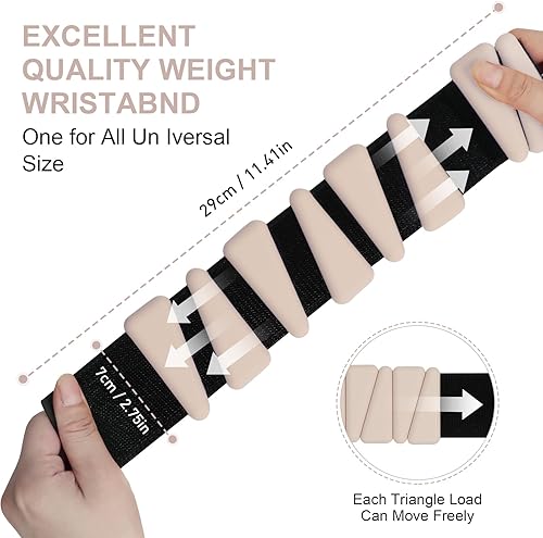 Miniatura 2 de Juego de 2 pesas de muñeca ajustables para muñeca y tobillo, para mujeres y hombres, brazaletes de muñeca de silicona para yoga, danza, pilates,