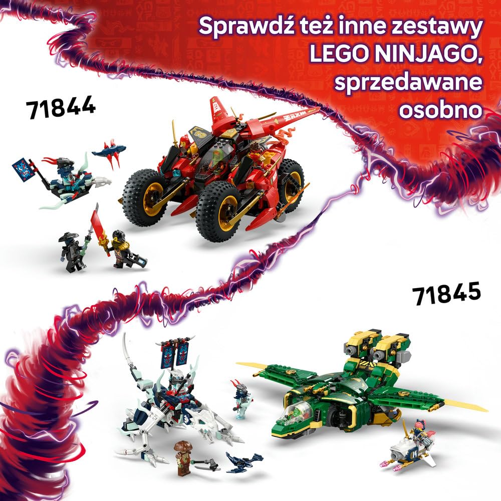 LEGO NINJAGO Mech smoczego jeźdźca Rogue’a 71843 | mech ninja, zabawka akcji, prezent dla chłopca i dziewczynki 8+, bitwa ninja, 584 elementy