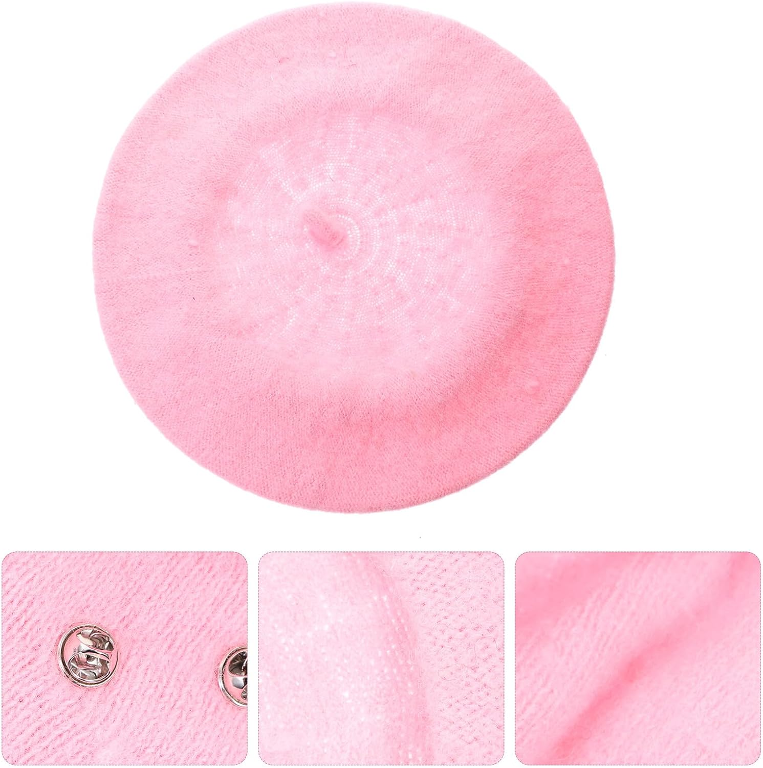 Breathable Pink Beret Hat Women’s Decorative Sunshade Beret for Vintage Style 55-57cm Adjustable Outdoor Fashion Accessory