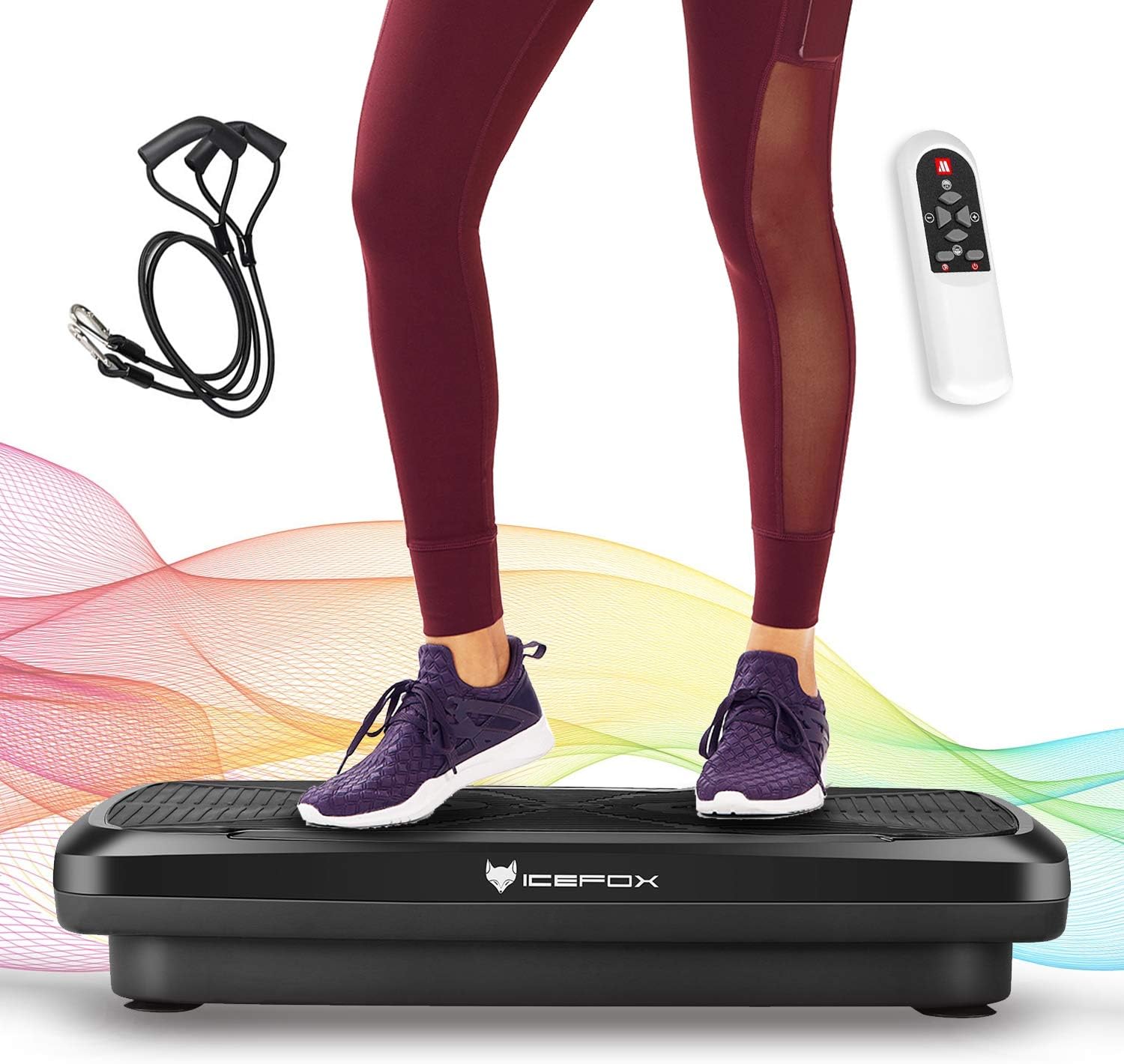 icefox Fitness Vibration Plate with Bluetooth 4.0 Speaker, LCD Display & Remote Control, 10 Training Programs-180 Level