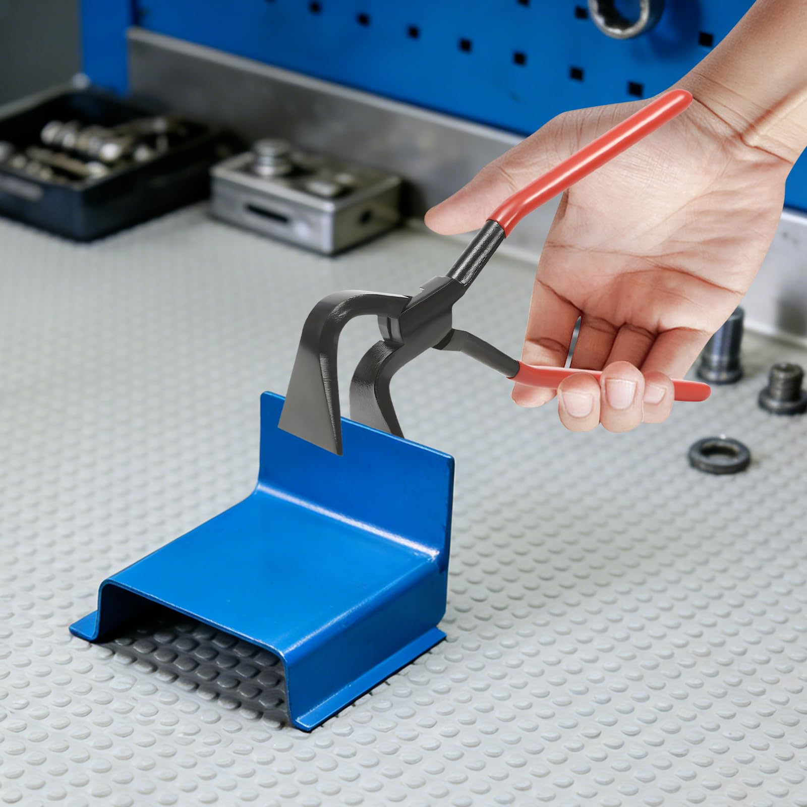 3 alicates plegables, alicates de acero al carbono, alicates de chapa con 6 cm de ancho nominal, alicates para la reparación de automóviles y la fabricación de chapa (recta, 45° y 90°)