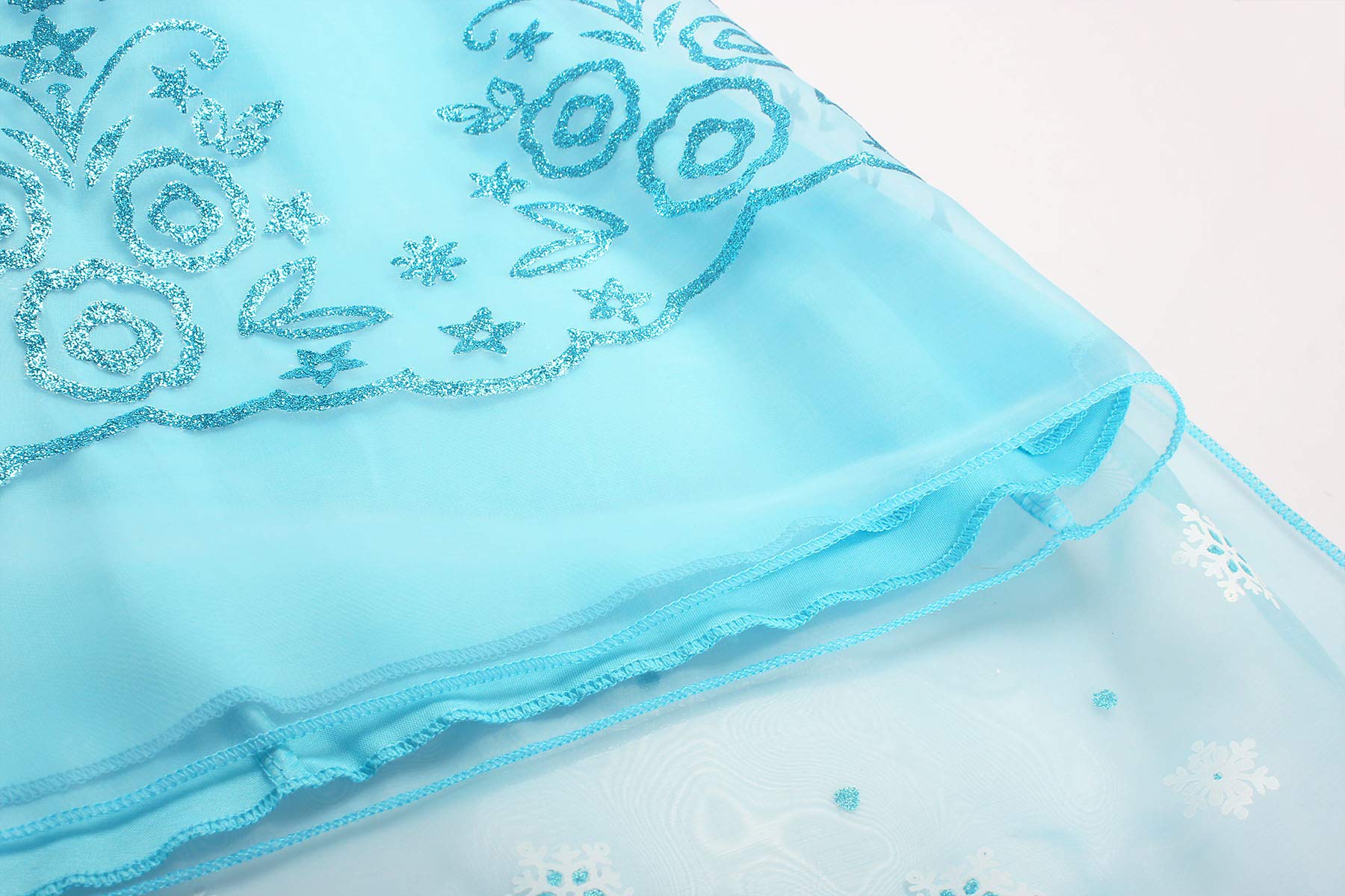 ReliBeauty Girls Sequin Princess Costume Long Sleeve Dress up, Light Blue (with Accessories), 4T (110)