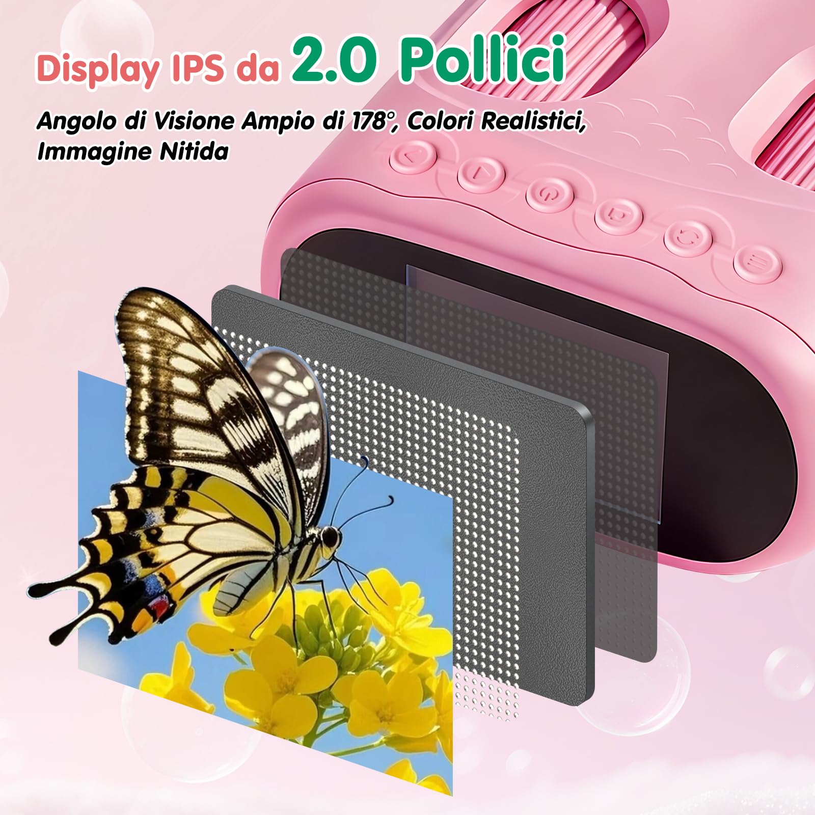 2 in 1 Microscopio Bambini e Telescopio, Microscopio Digitale Bambini con Scheda 32GB, 1000X Microscopio Portatile con Schermo IPS da 2,0 Pollici e 8 Luci LED, Regalo per Bambini dai 3 Anni