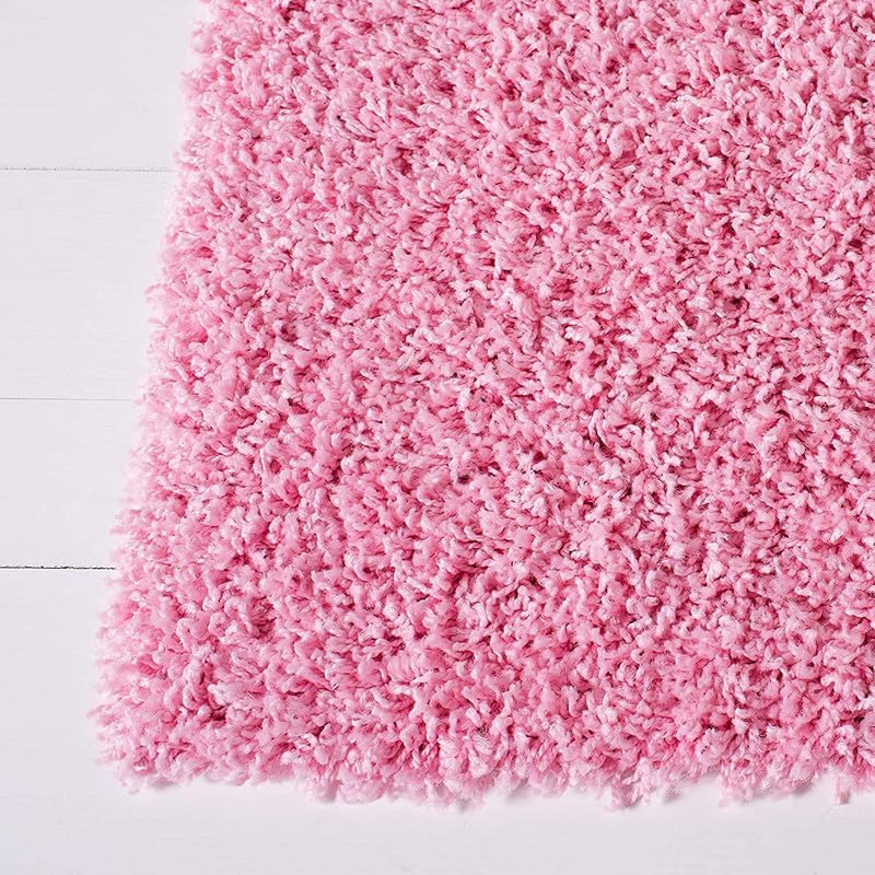 Image of FIASCO Polyester Shaggy Bedside Runner, Soft Indoor Modern Shaggy, Soft Rugs for- Living Room, Dinning Room, Office, Bedroom & Hallway Carpet Rugs Size 9X12 Pink