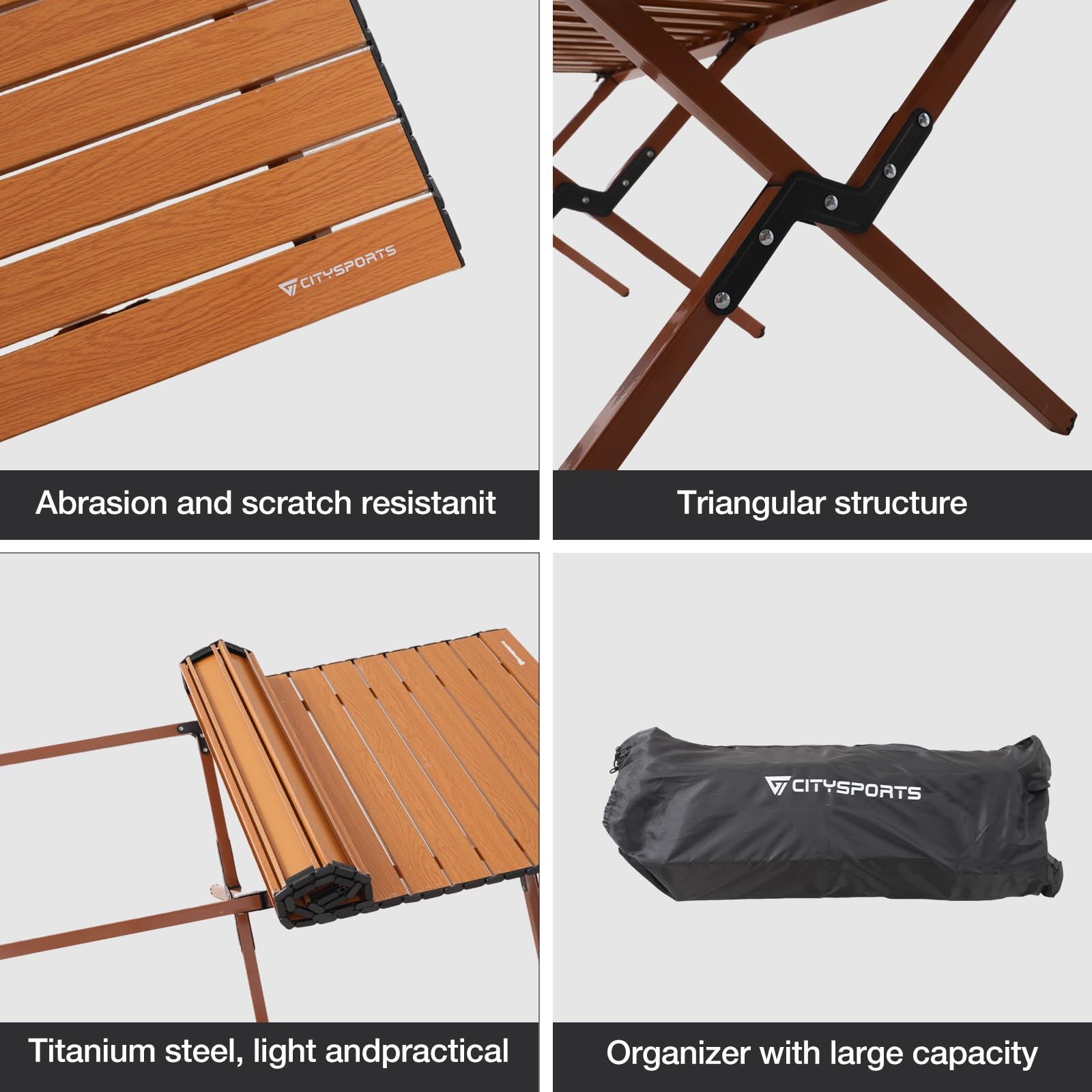 Mesa de Camping Plegable,Mesa Plegable Portátil con Bolsa de Transporte para Picnic Playa Senderismo, Mesa de Exterior Portátil Resistente para Viajes