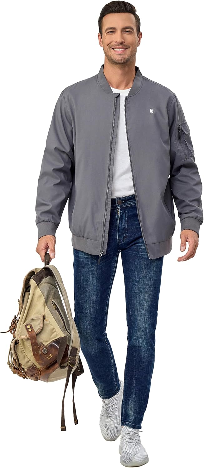 Little Donkey Andy Men's Casual Bomber Jacket
