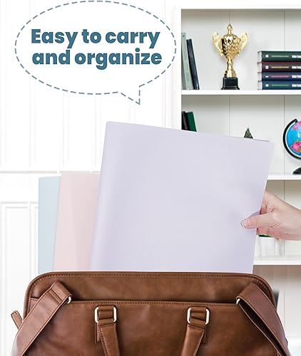 Vista 13 de SUNEE Carpetas con bolsillos (paquete de 6, colores surtidos), carpetas de plástico con bolsillo, carpeta de polietileno para documentos