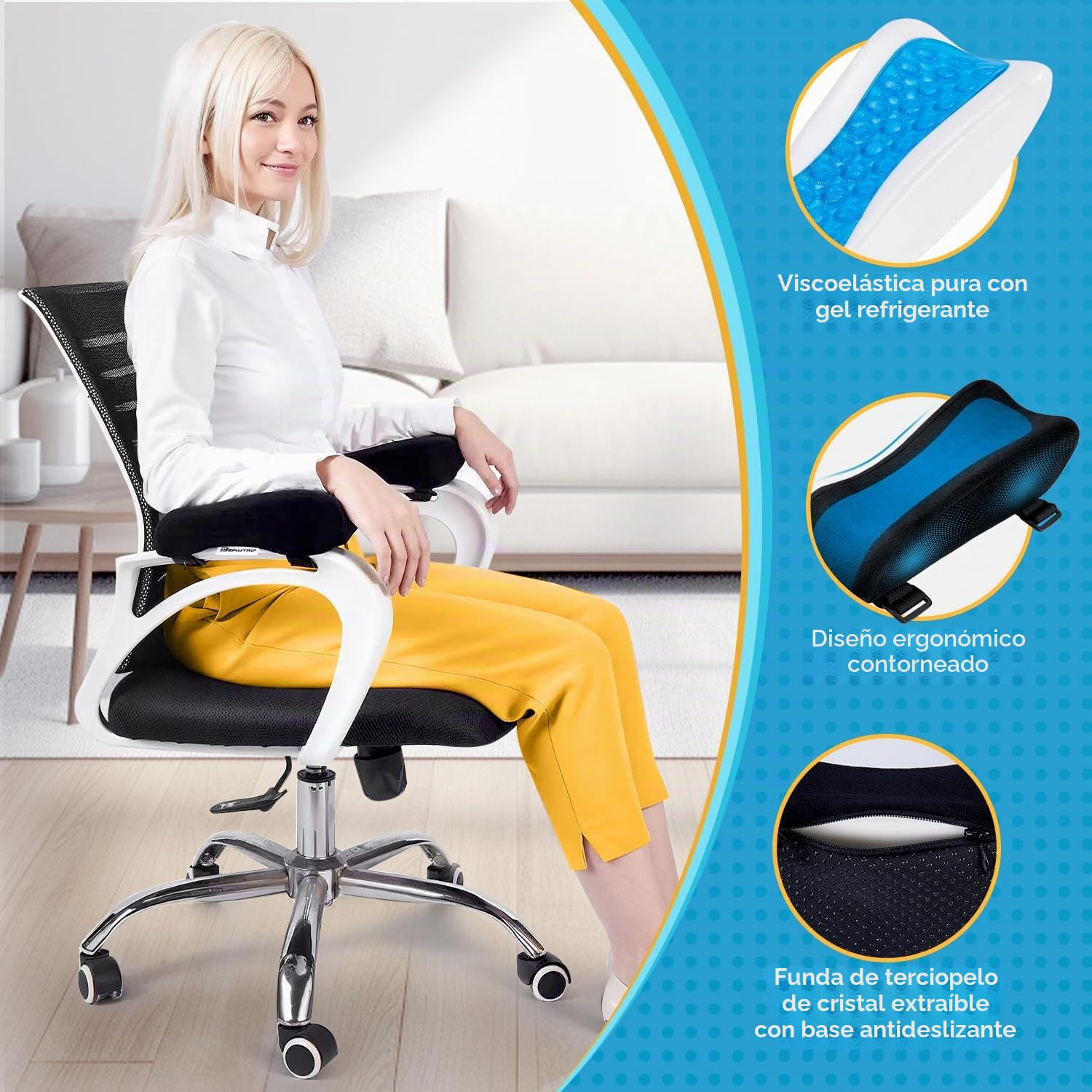 BEAUTRIP Almohadillas ergonómicas para reposabrazos, cojín de apoyo para el codo, juego de 2
