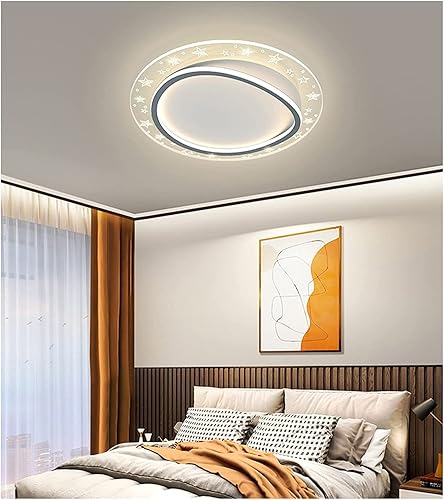 TAKOIL Lámpara de techo LED, moderna lámpara de techo redonda de estrella, habitación de los niños, dormitorio, comedor, habitación de los niños,