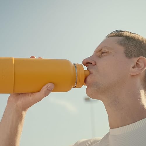 Miniatura 6 de Hydrapeak Botella de agua deportiva de 32 onzas con aislamiento y tapa para beber, botellas de agua de acero inoxidable de alta calidad, a prueba de