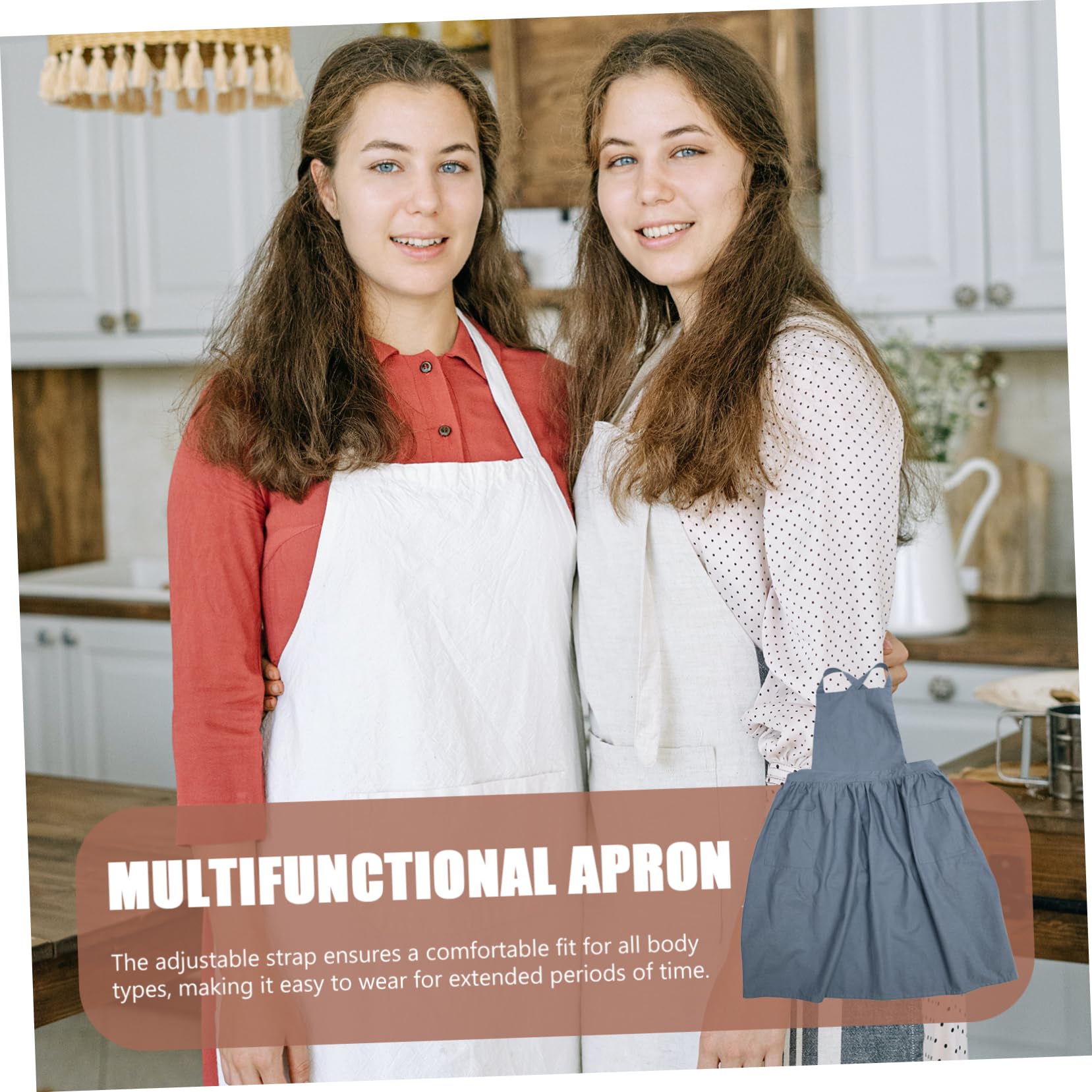 Küchenschürze Mit Verstellbarem Gürtel Und Taschen Strapazierfähig Und Wiederverwendbar Für Damen Geeignet Zum Kochen Backen Und Grillen