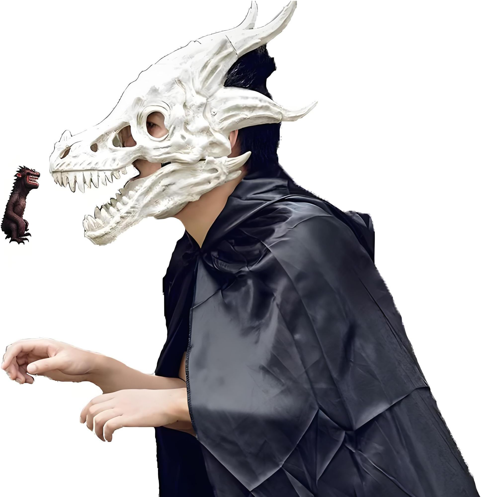 JumblexDinosaur Mask Moving Jaw, Halloween Cosplay Dragon Mask, Latex, for Aldult, Gift