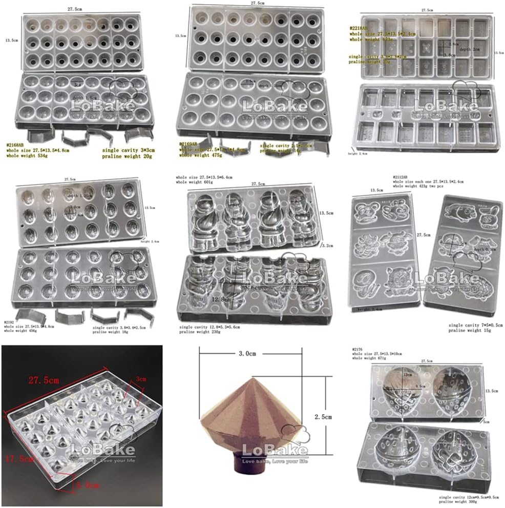 2pcs per set 3D Santa Claus Chinese Zodiac Diamond Walnut Mine Fuse Mahjong Chocolate Mold Assmbled Candy Sugarcraft Molds DIY Bake (3D Santa Claus)