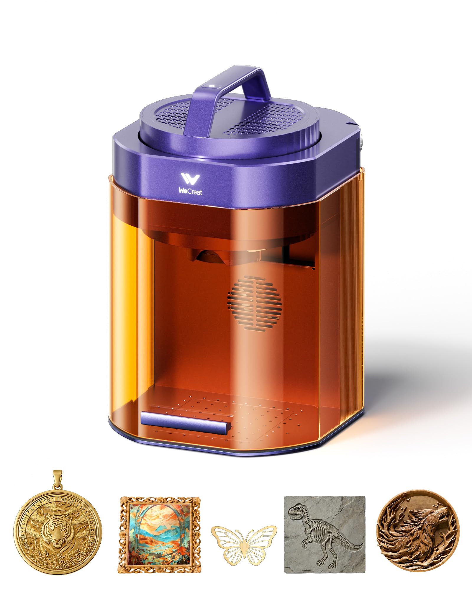 WeCreat Lumos Flex - Grabador láser portátil, fibra dual de 15 W y diodo de