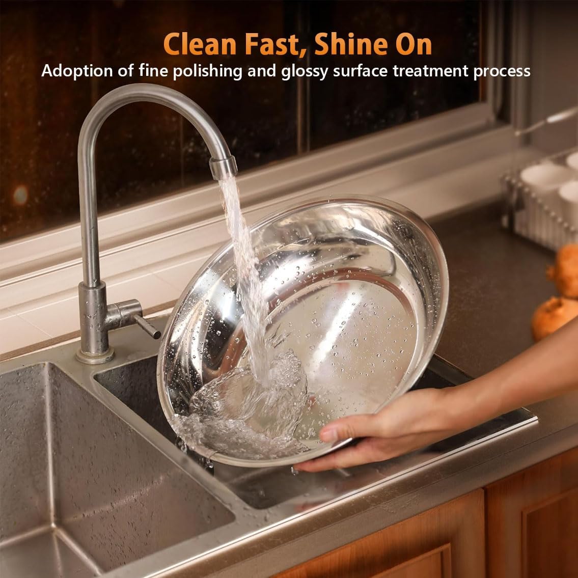 Stainless Steel Meat Casserole with Lid, 4 Pieces, Silver, for Wedding, Dinner Party, Buffet, Food Warmer, Serving Dishes