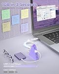 USB-C Hub JoyReken,USBC to USB Hub with 4 USB 3.0,USB-C Splitter for Type C MacBook Pro/Air, Mac Pro,iMac,Mac mini,Surface,XPS,Mouse,Keyboard,Flash Drive, U-Disk(Light Purple)