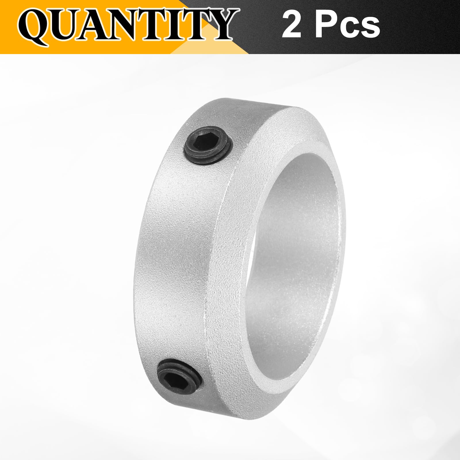sourcing map 2-teiliges Schraubenbund-Set, 50 mm Bohrung, Schaftmanschetten aus Aluminiumlegierung, 70 mm Außendurchmesser, 22 mm Breite, Achsmanschette für Linearstangenwellenführung