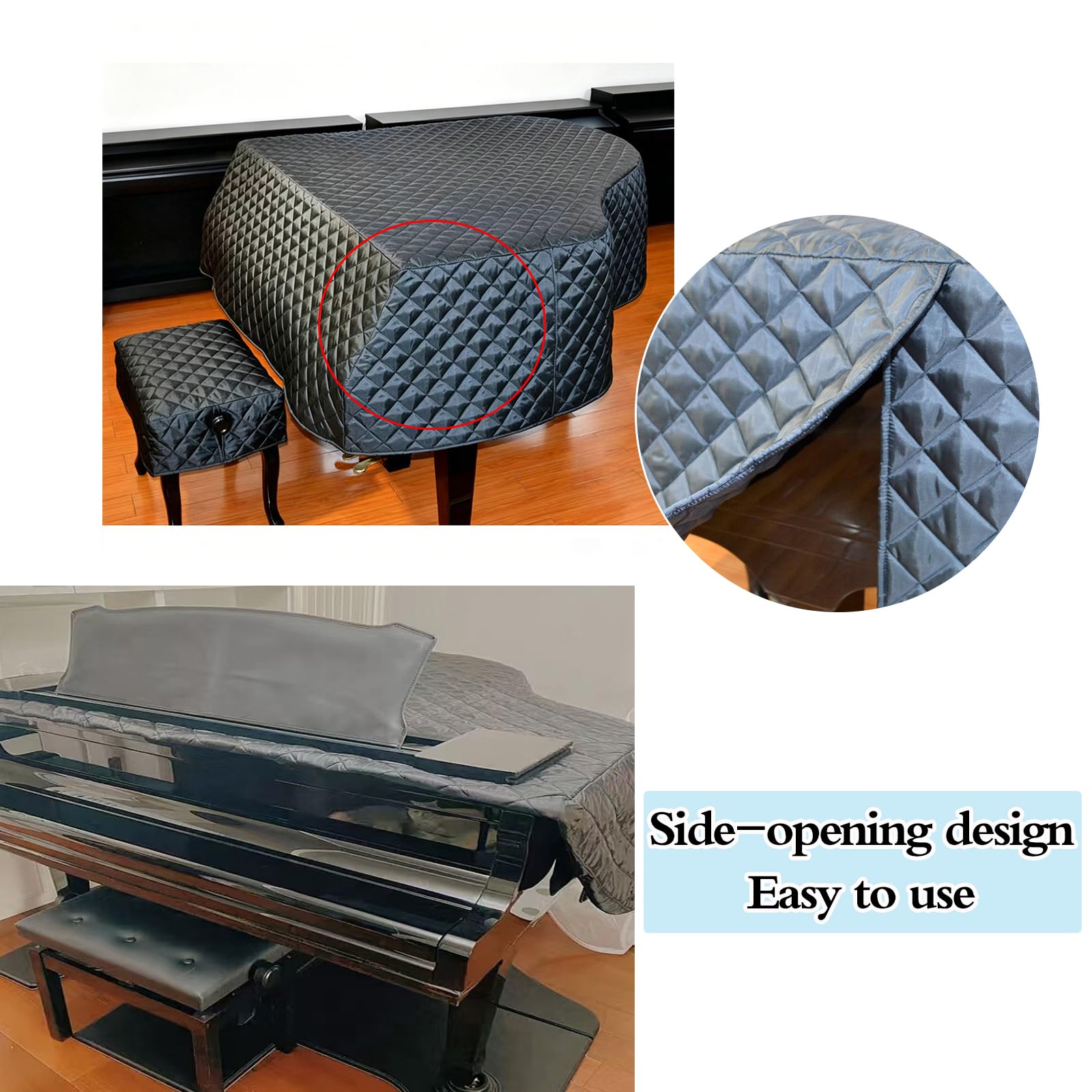 Copertura impermeabile per pianoforte a coda, lavabile e resistente ai graffi, copertura protettiva durevole per pianoforti inutilizzati, non sbiadisce facilmente, uso multiplo