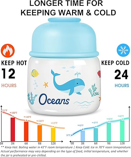 Miniatura 10 de KTKUDY Termo de 17 onzas para comida caliente, tarro de alimentos aislado de acero inoxidable con cuchara plegable, termo de sopa de boca ancha para