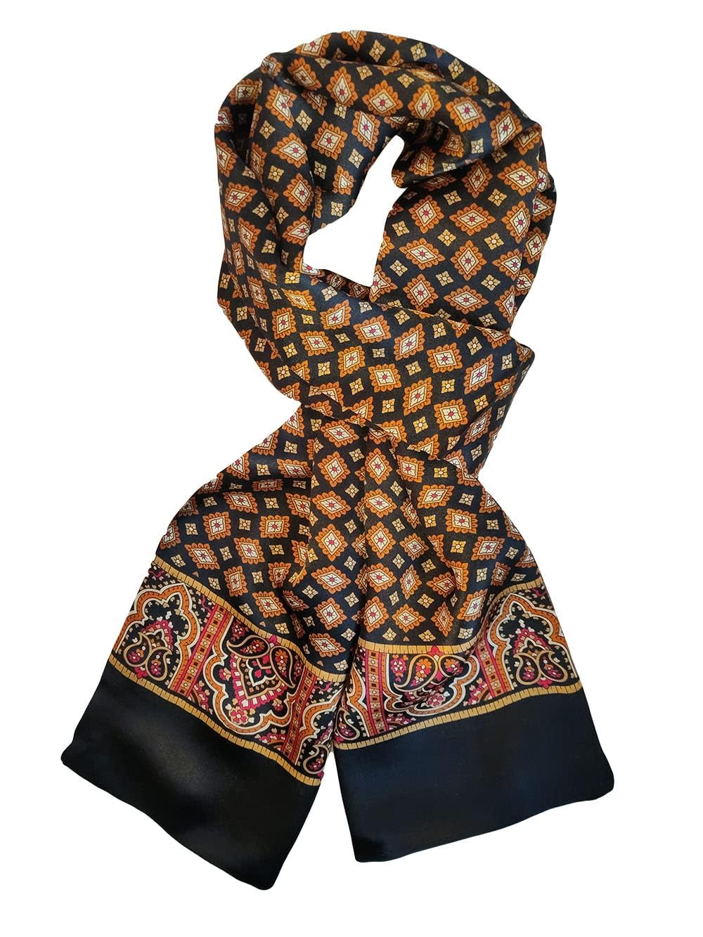 Foulard en Soie Vintage pour Homme, 100% Pure, Motif Classique, Double Couche, imprimé Gentleman