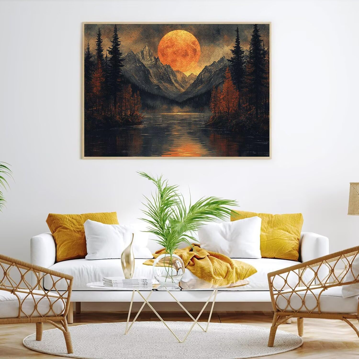 Puzzle 4000 Pieces Coucher de Soleil Puzzle Adulte 141x87cm Montagne, n-454